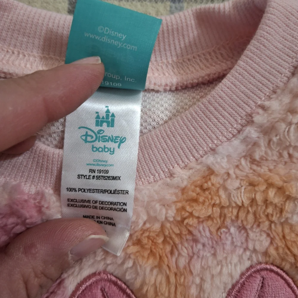 Disney Minnie Pink Plush Kids Sweatshirt - Picture 3 of 7